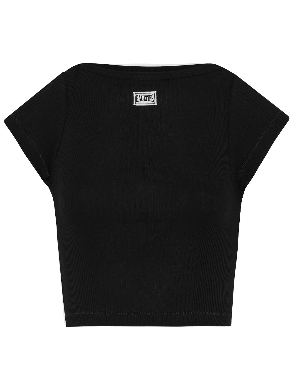 Tシャツ・カットソー JEAN PAUL GAULTIER Women Tops 2533FTS105PJ05400 BLACK crop baby tee woman black - JEAN PAUL GAULTIER - d — 2